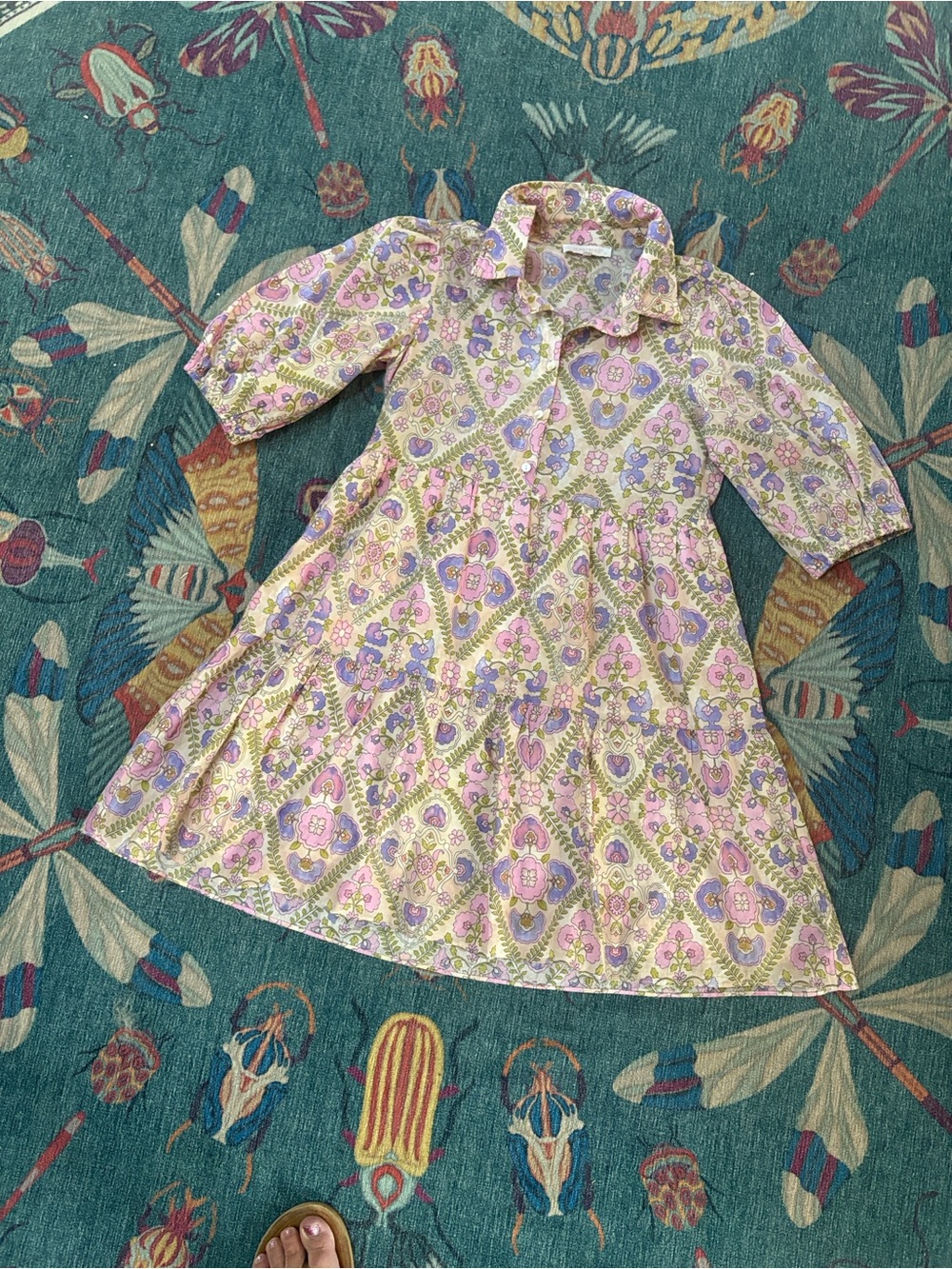 Olivaceous Pastel Pink and Lavender Floral Mini Dress